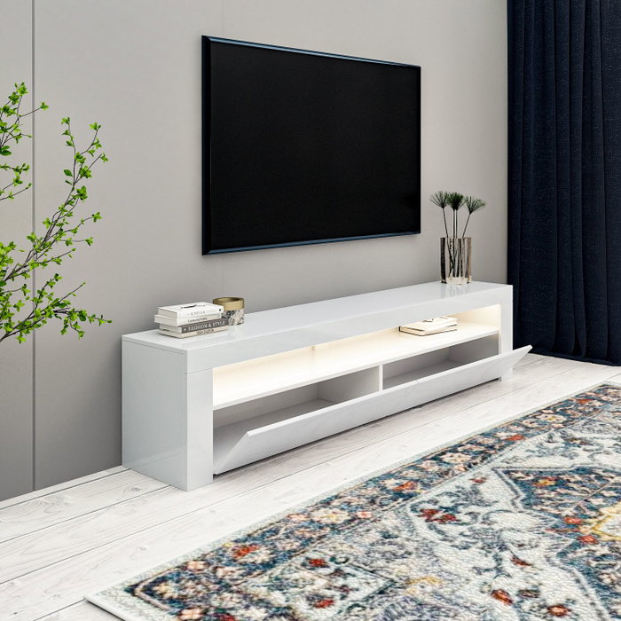 Hanah Home Soporte para TV Blanco con Luces LED